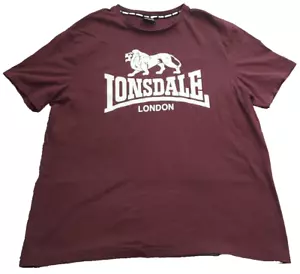 Lonsdale London Hombre 3XL Camiseta Exterior Ropa Activa Borgoña Manga Corta - Imagen 1 de 8