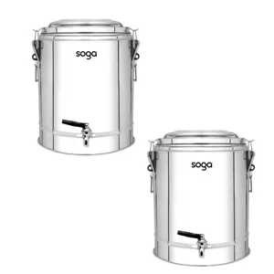 SOGA 2X 40L Stainless Steel Insulated Stock Pot Hot & Cold Beverage Dispenser - Picture 1 of 7