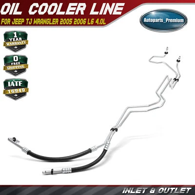 Conjunto de manguera de enfriador de aceite de transmisión automática de entrada y salida para Jeep TJ Wrangler Foto 1 de 4