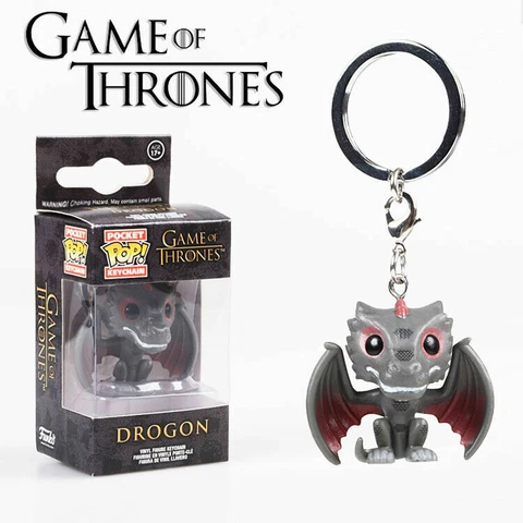 New In Stock Drogon Game Of Thrones Funko Pop Pocket Keychain Figure Pendant Toy Cover