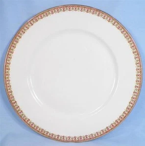 Limoges Dinner Plate Wm Guerin & Co France Red Green Fleur de Lis Scroll Antique - Picture 1 of 4