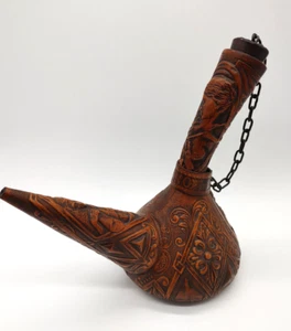 Vintage Jeype  Spanish wine decanter, leather, embossed, porron, bottle Exc Cnd - Picture 1 of 7