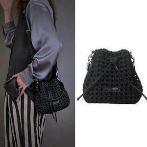 Pequeño Mini Tejido Nailon Cordón Bolso con Cubo Cartera Bandolera Bolso bandolera Bolso de Mano - Imagen 1 de 15