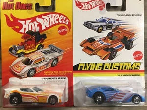 LOT-2 Hot Wheels FLYING CUSTOM '77 PLYMOUTH ARROW METAL Base + HOT ONES '77! - Bild 1 von 3