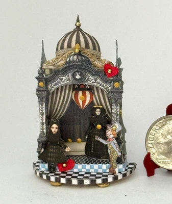 Artisan A Curious Dream Alice in Wonderland Toy Theater 1:12 Dollhouse Mini OOAK - Image 1 of 4