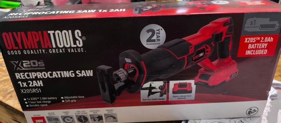 Olympia Tools Reciprocating Saw X20S 1 x 2.0Ah Battery & Fast Charger - Image 1 of 1