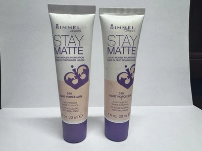 2x Rimmel London STAY MATTE Liquid Mousse #010 LIGHT PORCELAIN Foundation - Image 1 of 2