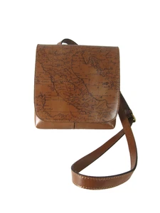 NEW Patricia Nash Map Shoulder Bag Crossbody Granada Brown Leather Messenger - Picture 1 of 16