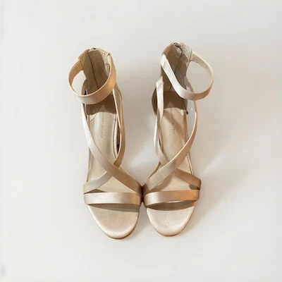 Antonio Melani Women's Nude, Tan, 4 inch Heels Size 8 Leather Sole,  open toe - Image 1 of 4