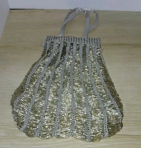 Old Navy Brand Beaded Purse Silver One Size 13×5 2005 - Picture 1 of 15