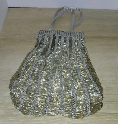 Old Navy Brand Beaded Purse Silver One Size 13×5 2005 - Image 1 of 4