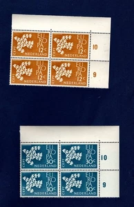 OLANDA 1961 EUROPA QUARTINA IN ANGOLO DI FOGLIO MNH** - Picture 1 of 1