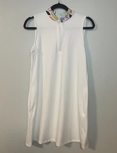 Vestido de golf Tommy Bahama para mujer blanco sin mangas 1/4 cremallera elástico talla mediana - Imagen 1 de 6