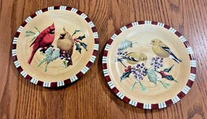 PAAR Lenox "WINTERGRÜSSE" Alltag Salatteller KARDINALS CHICKADEES 8 1/2" - Bild 1 von 5