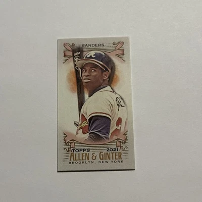 Deion Sanders 2021 Topps Allen & Ginter Mini Parallel Card #340 Atlanta Braves - Image 1 of 2