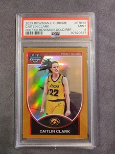 Caitlin Clark 2023 Bowman U Chrome 2007-08 Bowman Gold 29/50 PSA 9 Mint - Picture 1 of 2
