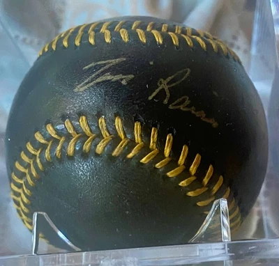 Tim Raines Signed Expos Rawlings OML Black Baseball MLB JSA Certified Yankees - Image 1 of 2