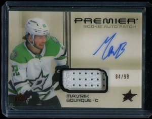2024-25 Upper Deck Premier Mavrik Bourque Rookie Auto Patch RC /99 #HR-MB Stars - Picture 1 of 2