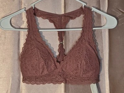 Gily Hicks Hollister Womens XS Bralette ~Dusty Rose~ Floral Lace Padded Cup - Image 1 of 4