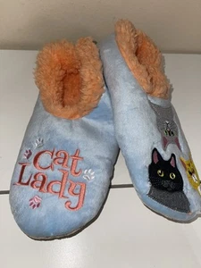 L 9-10Snoozies Cats Kittens Meow Lavender Soft Slippers Shoes Women NEW - Picture 1 of 5