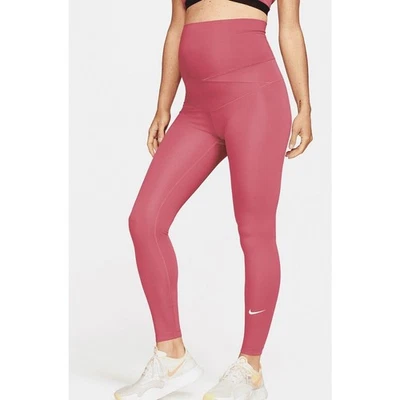 Nike One High Waisted Maternity Leggings Pink Small Athleisure Mama Sporty Gym - Image 1 of 4