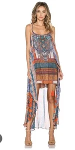 Camilla Franks Indigo Trail Embellished Overlay Dress Size 1 10 Small $4 EXPRESS - Picture 1 of 14
