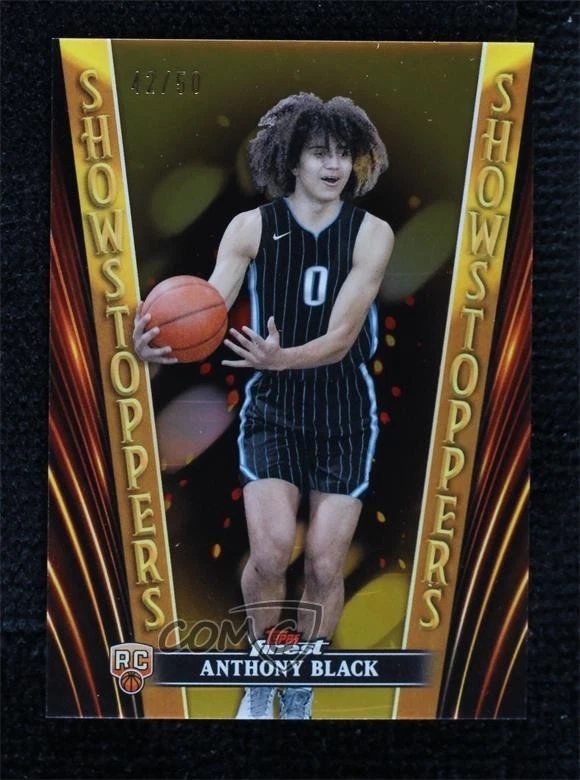 2023 Topps Finest Showstoppers Gold Refractor /50 Anthony Black #SS-24 Rookie RC - Image 1 of 2