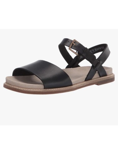 Clarks Corsio Strap sandali bassi donna pelle nera 7 D 41