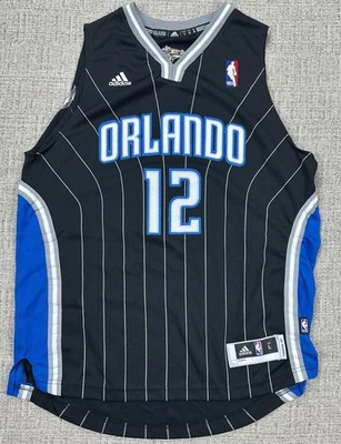 Orlando Magic Basketball Jersey Youth Large Black Blue NBA Dwight Howard Adidas - Image 1 of 4
