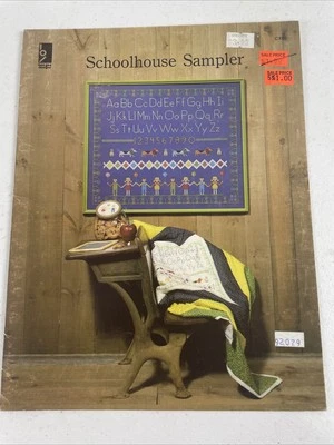 Bee Gee Designs Schoolhouse Sampler Teacher Cross Stitch Dog Cat Kids Children - Image 1 of 3