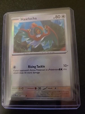 Pokemon Prismatic Evolutions - HAWLUCHA - MASTER BALL REVERSE - 089/131 - NM - Image 1 of 2