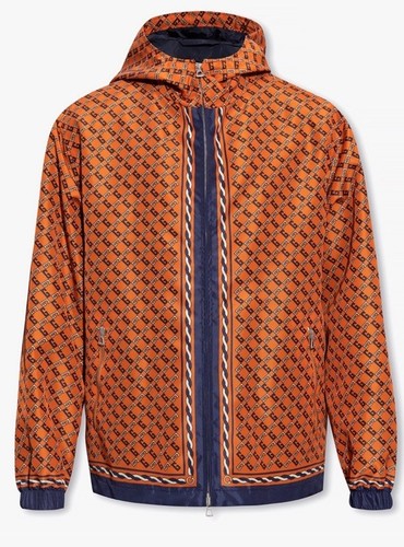 Giacca oversize Gucci uomo GG arancione multi 46 US 56 EU (XXXL reg.) nuova con etichette $3250