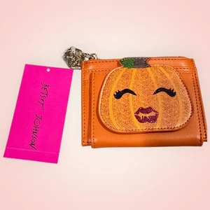 NEU MIT ETIKETT Betsey Johnson Your So Gourdgeous faltbare Kürbis Zuckermais Geldbörse mit Druckknopf  - Bild 1 von 8