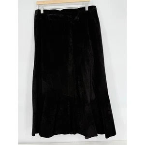 Maxi falda acampanada vintage de cuero negro CHICOS para mujer talla 3 EE. UU. 14 venta al por menor $198 - Imagen 1 de 10