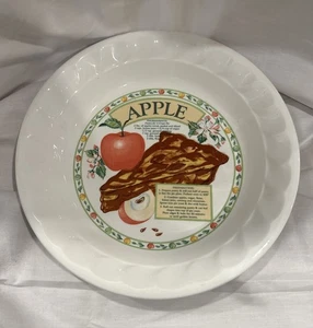 Vintage Apple Pie Dish With Recipe Golden Pie ceramic pottery - Picture 1 of 4
