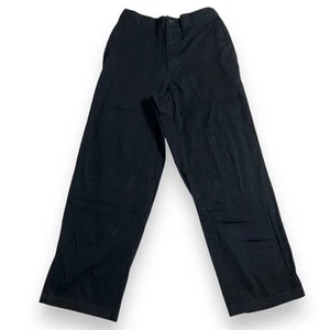 George Mens Khaki Chinos Pants Straight Leg Elastic Waistband Black 32x30 - Picture 1 of 8