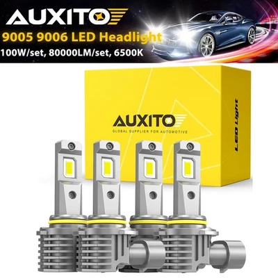 4x AUXITO 9005 9006 LED Combo Headlight Bulbs High Low Beam Kit Extremely White - Image 1 of 4
