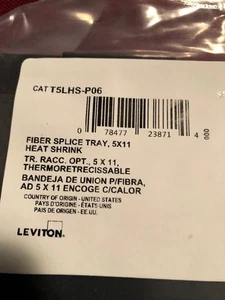 2ea. New Leviton CAT T5LHS-P06 Fiber Splice Tray, 5X11 Heat Shrink - Picture 1 of 2