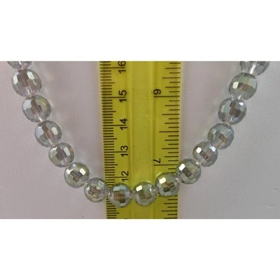 Collar de cuentas de cristal gris hecho a mano vintage con cierre de palanca de corazón 23 Foto 1 de 4