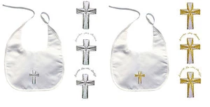 Bebé Niño Niña Infantil Bautizo Bautizo Blanco BAB Dorado Plata Bordado Cruz - Imagen 1 de 14