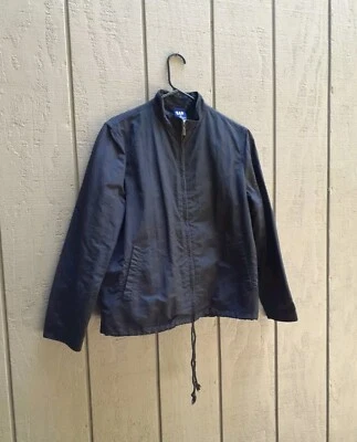 Винтажная ветровка Y2K Gap с ложным воротником черная нейлоновая куртка на шнурке квадратная посадка средний размер  - Изображение 1 из 4