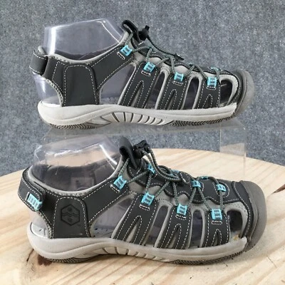 Khombu Sandals Womens 6 M Roost Crystal Fisherman Slip On Grey Leather Comfort - Image 1 of 4