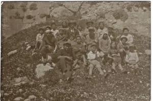 School Teachers & Pupils Kfar Giladi Palestine 1931 Old Real Photo Postcard - Picture 1 of 2
