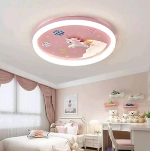 LED 3D Unicorn Night Light Moon Lights Boys Girls Kid Bedroom , Celling Light - Picture 1 of 8