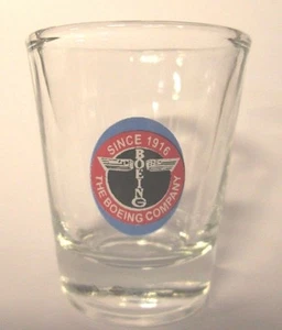 THE BOEING COMPANY AIR PLANES  LOGO  SHOT GLASS - Picture 1 of 1