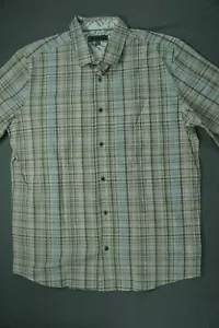Camicia casual uomo IKE BEHAR manica corta bottoni davanti cotone taglia M nuova senza etichette - Foto 1 di 5