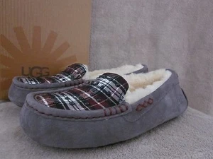 UGG Australia Ansley Studded Plaid Suede Moccasin Slipper Shoes US 6 EUR 37 NWB - Picture 1 of 6