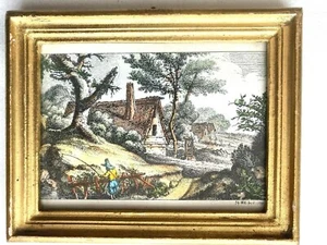 Print of 18TH Century Hand Colored Etching J. G. Will  c.1738 Framed - Picture 1 of 9