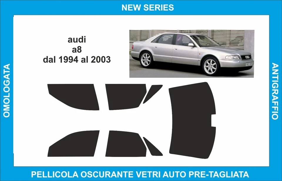 pellicole oscuranti vetri audi a8 dal 1994 al 2003  compl - Imagen 1 de 1