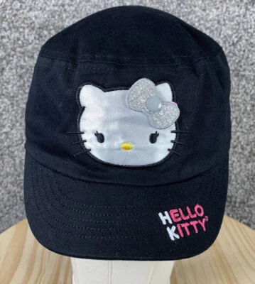 Gorra Hello Kitty Cadete Juvenil Negra Rosa y Blanca Elastizada Espalda Niños Diversión de Dibujos Animados Foto 1 de 4